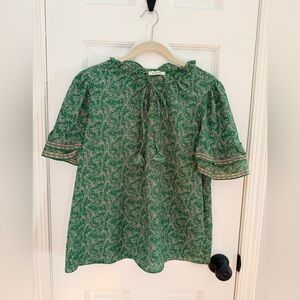 Max Studio Green Floral Top